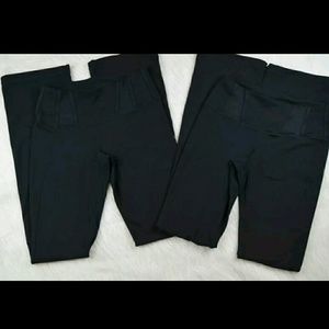 2 pair solid black lululemon Tadasana Pants sz 6